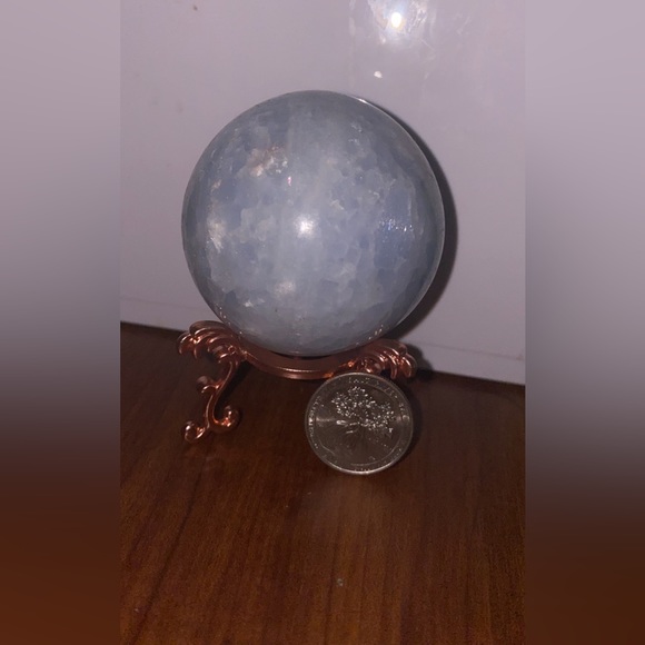 Blue Calcite Sphere - Picture 1 of 3